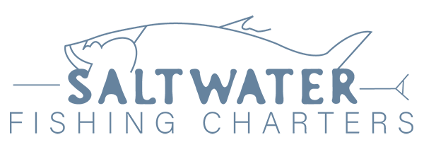 Image of the Saltwater Fishing Charters logo, highlighting their website and emphasizing the theme of saltwater fishing adventures.